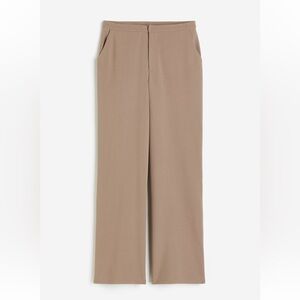 Stretch Tan Wide Leg Trousers